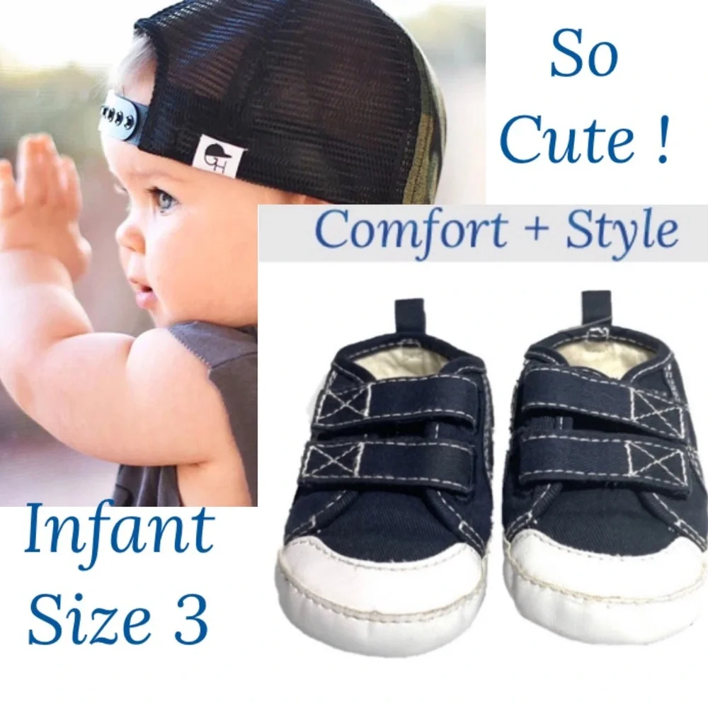 Baby Sneakers Blue Infant Size 3 Infant Shoes Unisex Boys or Girls