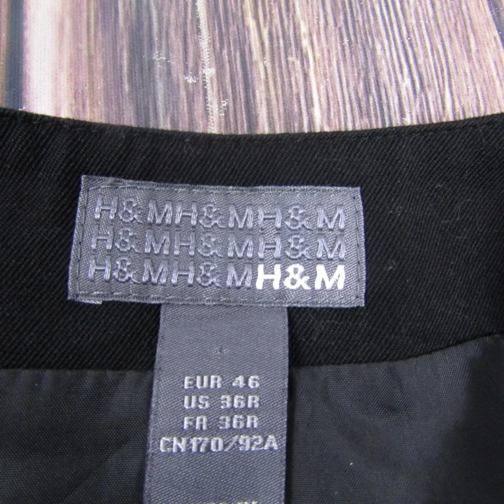 Suit Vest H&M‎ Mens 36 Black Solid Polyester Viscose 2 Piece Belted Formal