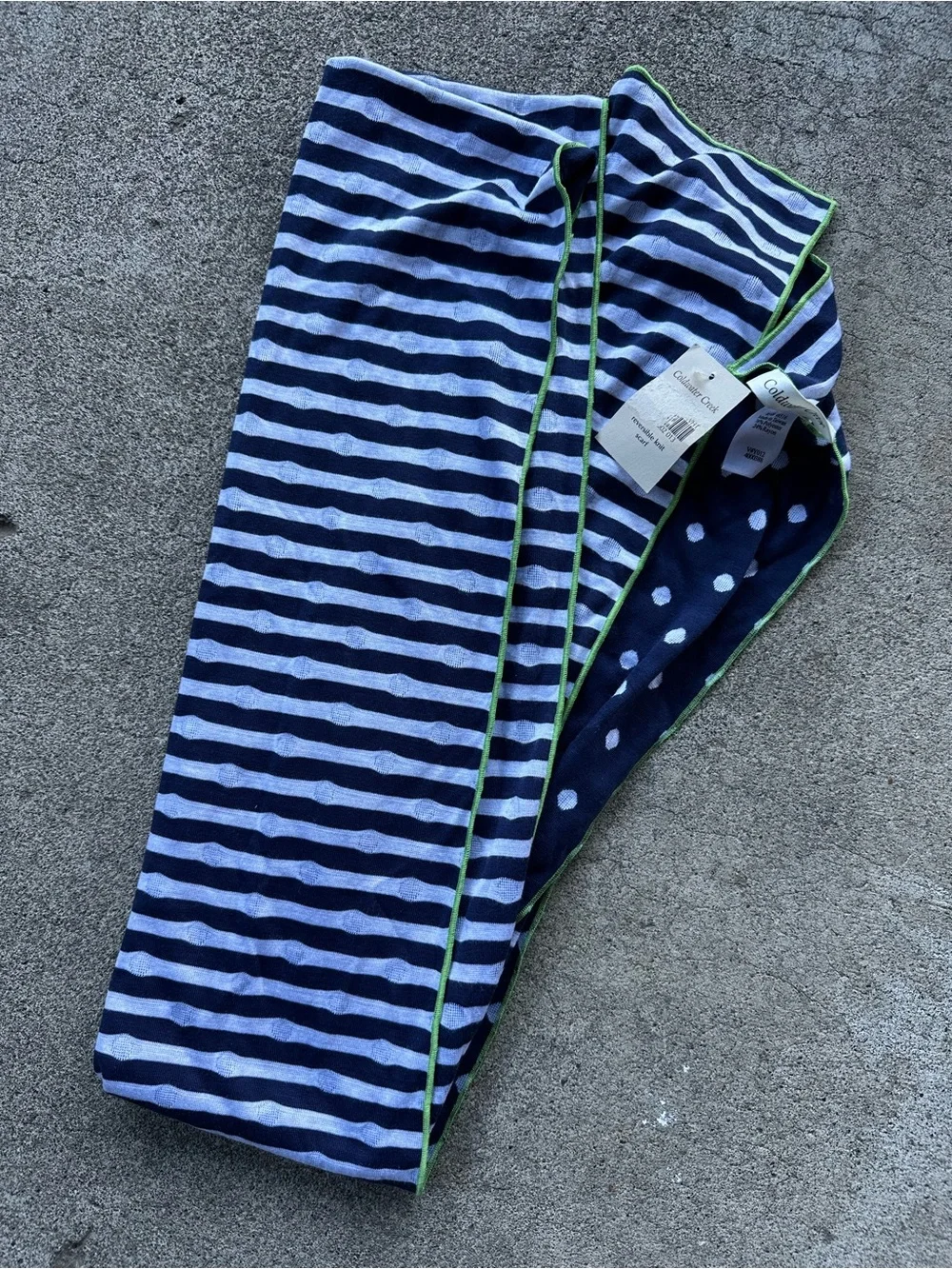 Coldwater Creek Striped Navy and White Scarf