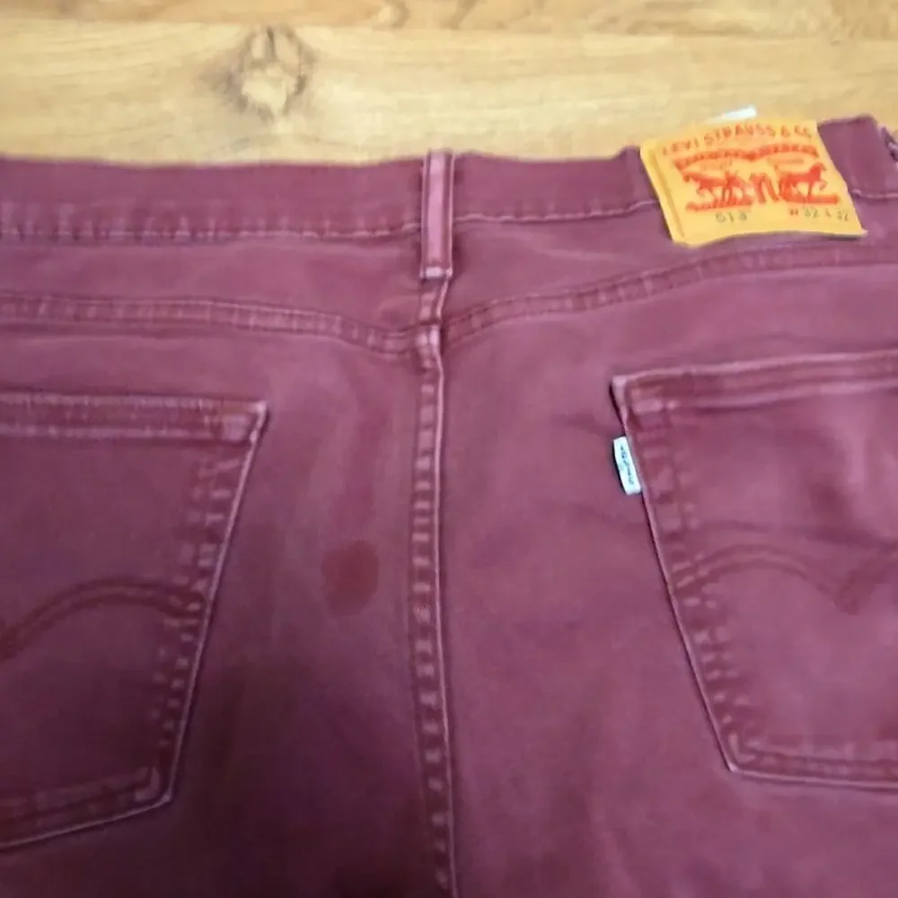 Levi's Mens Jeans Slim Fit Red Pruple Burgundy Denim 32x32