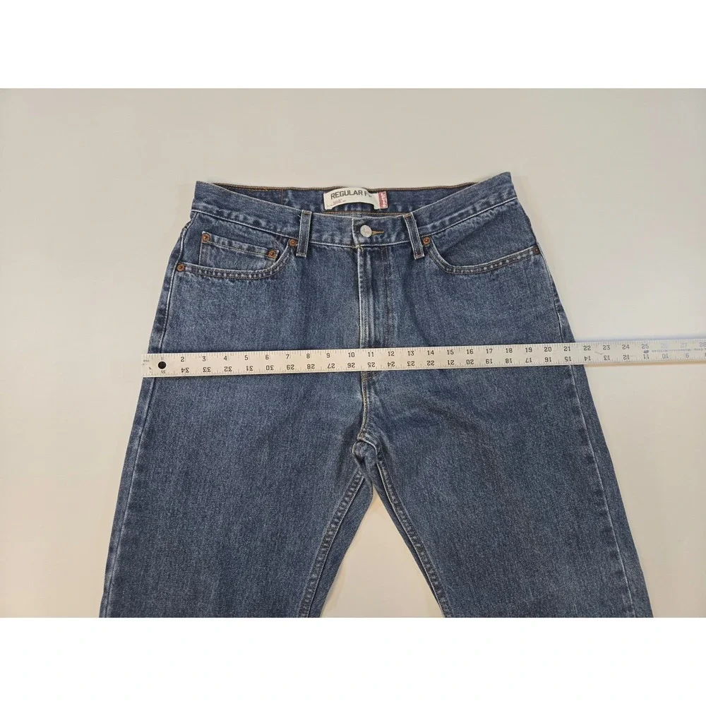 Levis 505 Regular Fit Y2K Jeans Mens 34x29 Medium Wash Blue Straight 27.5 inseam