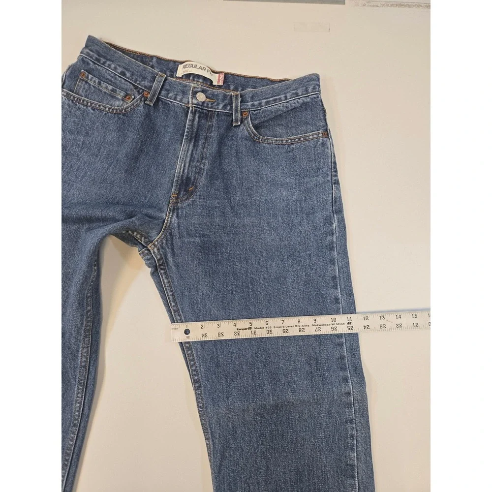 Levis 505 Regular Fit Y2K Jeans Mens 34x29 Medium Wash Blue Straight 27.5 inseam
