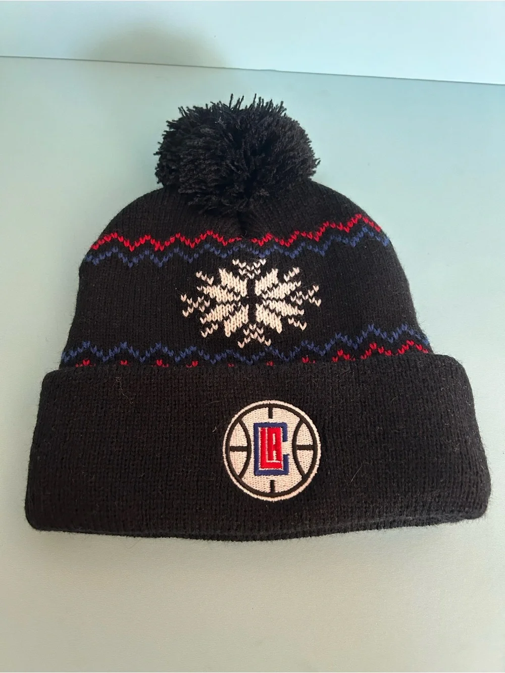 Los Angeles Clippers Black Pom Beanie with Snowflake