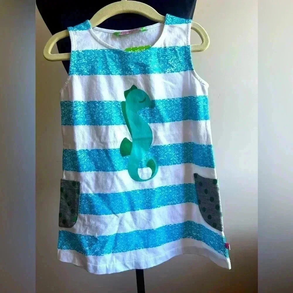 GIRLS SOPHIE AND SAM DRESS WITH SEAHORSE SIZE 2T NWT