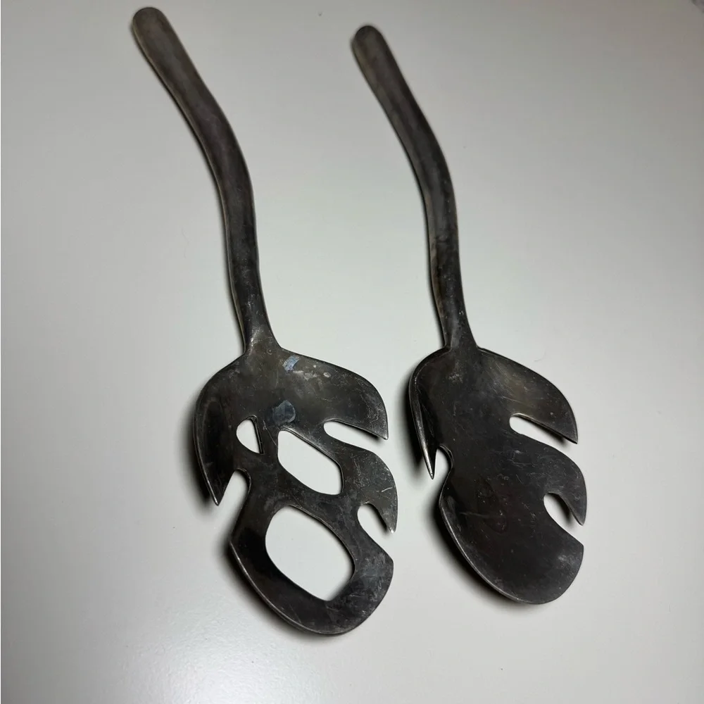 Vintage Curved‎ Aluminum Salad Servers