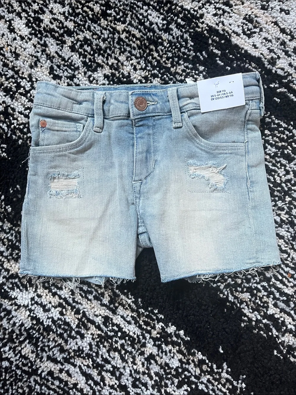 H&M Light Blue Distressed Denim Shorts