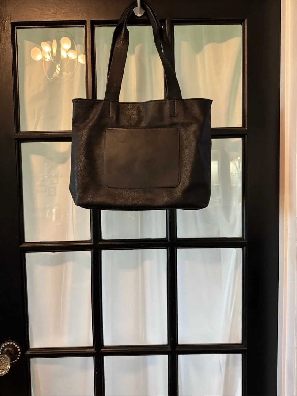 Universal Thread Classic Leather Black Women's Tote Bag