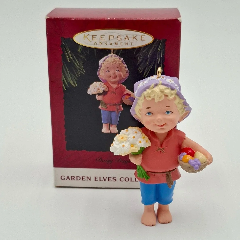 Hallmark Keepsake Ornament 1994 Daisy Days Garden Elves CollectionOriginal box