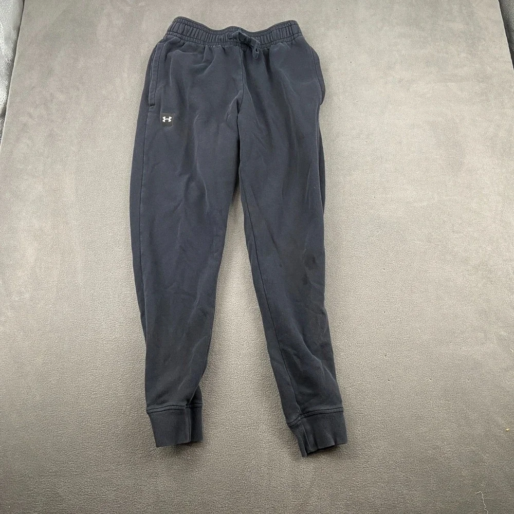 Under Armour Jogger Pants Mens M Black Loose Fit Gym Training Workout Drawstring