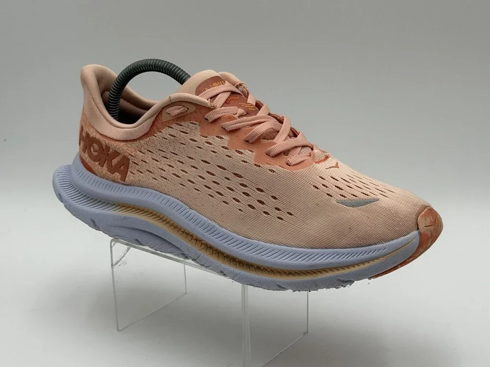Hoka One One Kawana Women's Size 8.5 2E Peach Orange Running Shoes Lace Up