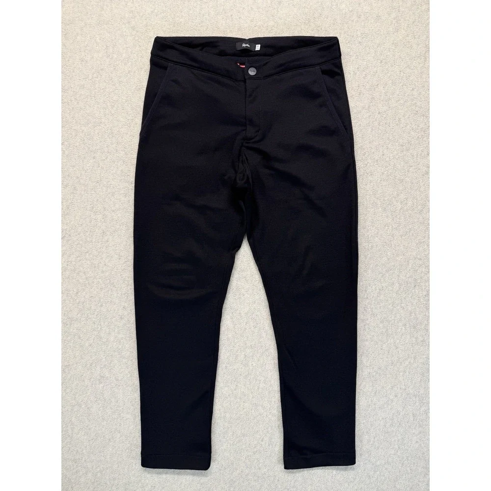 Rapha Transfer Trousers Mens XS Black Wool Blend‎ Commuter Pants Cropped