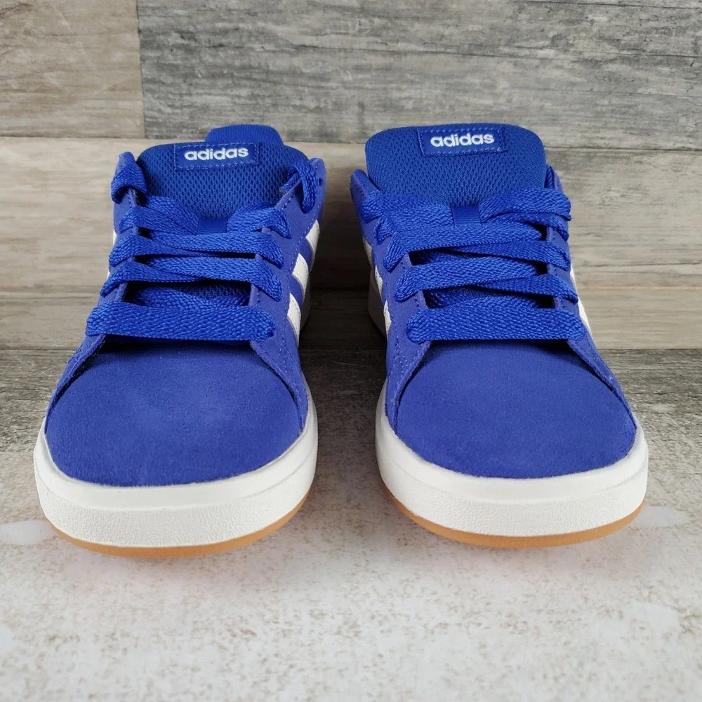 Adidas Grand Court 00s Kids Sz 3.5 Semi Lucid Blue Off White Gum Suede Sneakers