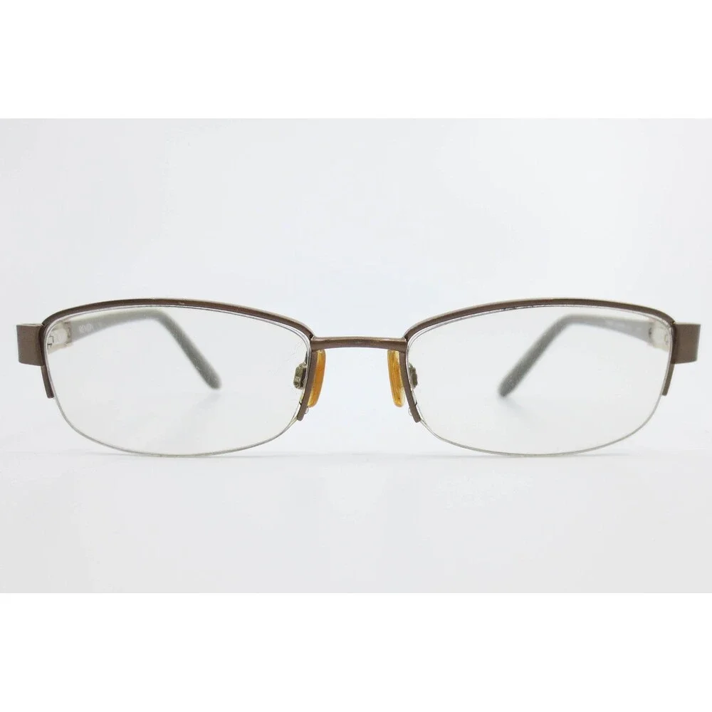 Revlon RV5029 Taupe Oval Semi Rimless Eyeglasses Frames 51 17 130 Gold Accents