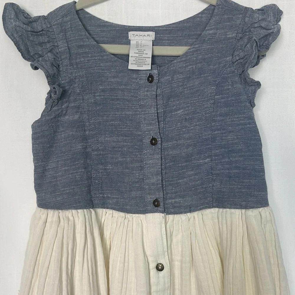 Tahari Girls Size 7 Short Sleeve Dress
