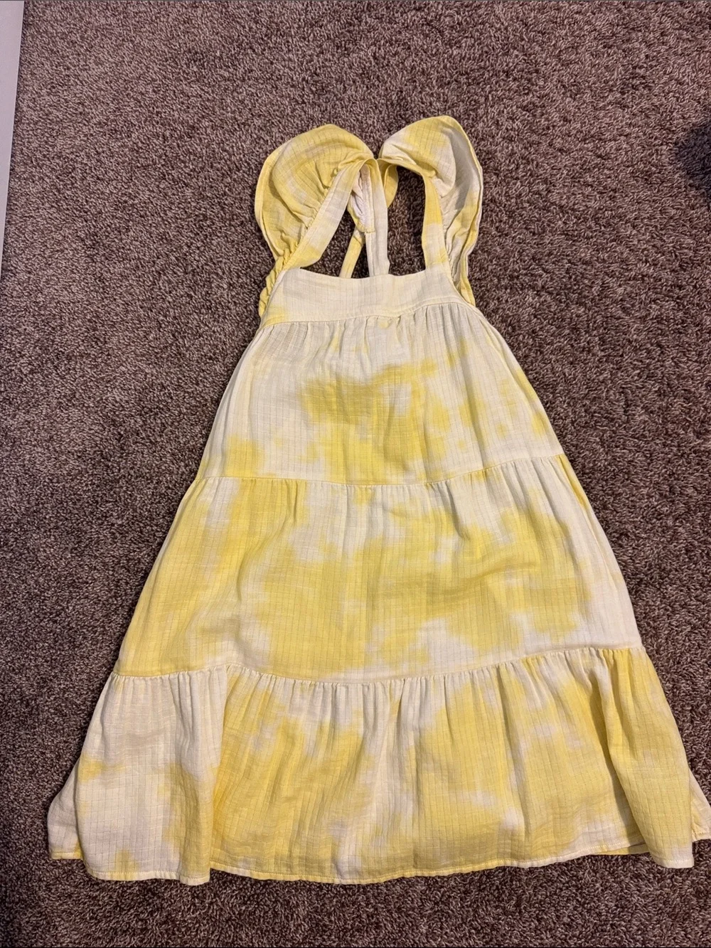 Cat & Jack Yellow Tie-Dye Sundress with Ruffle Straps