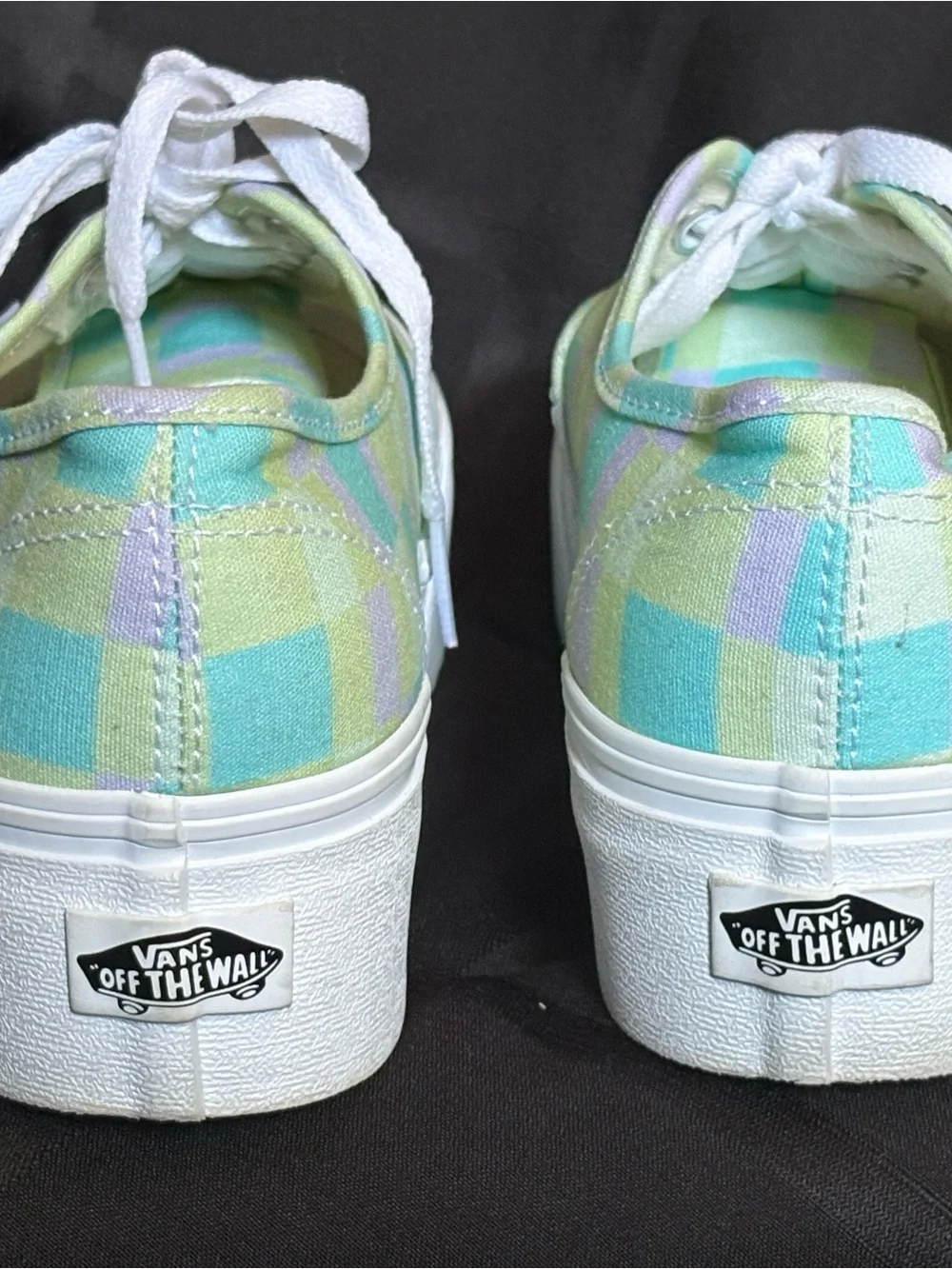 VANS Authentic Platform Shoes Pastel Picnic Multi Canvas Women’s Size 8.5