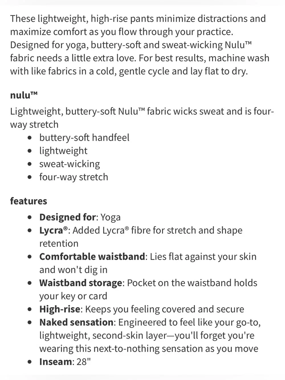 lululemon athletica smooth high