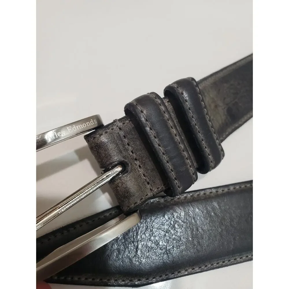 Allen Edmonds Gray Leather Belt size 36