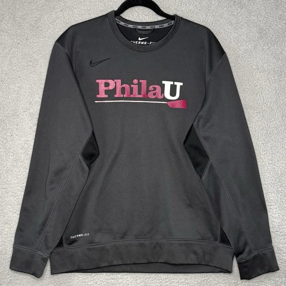 Nike Therma Fit Philadelphia Union Crewneck Sweatshirt MLS Black Logo Size Large