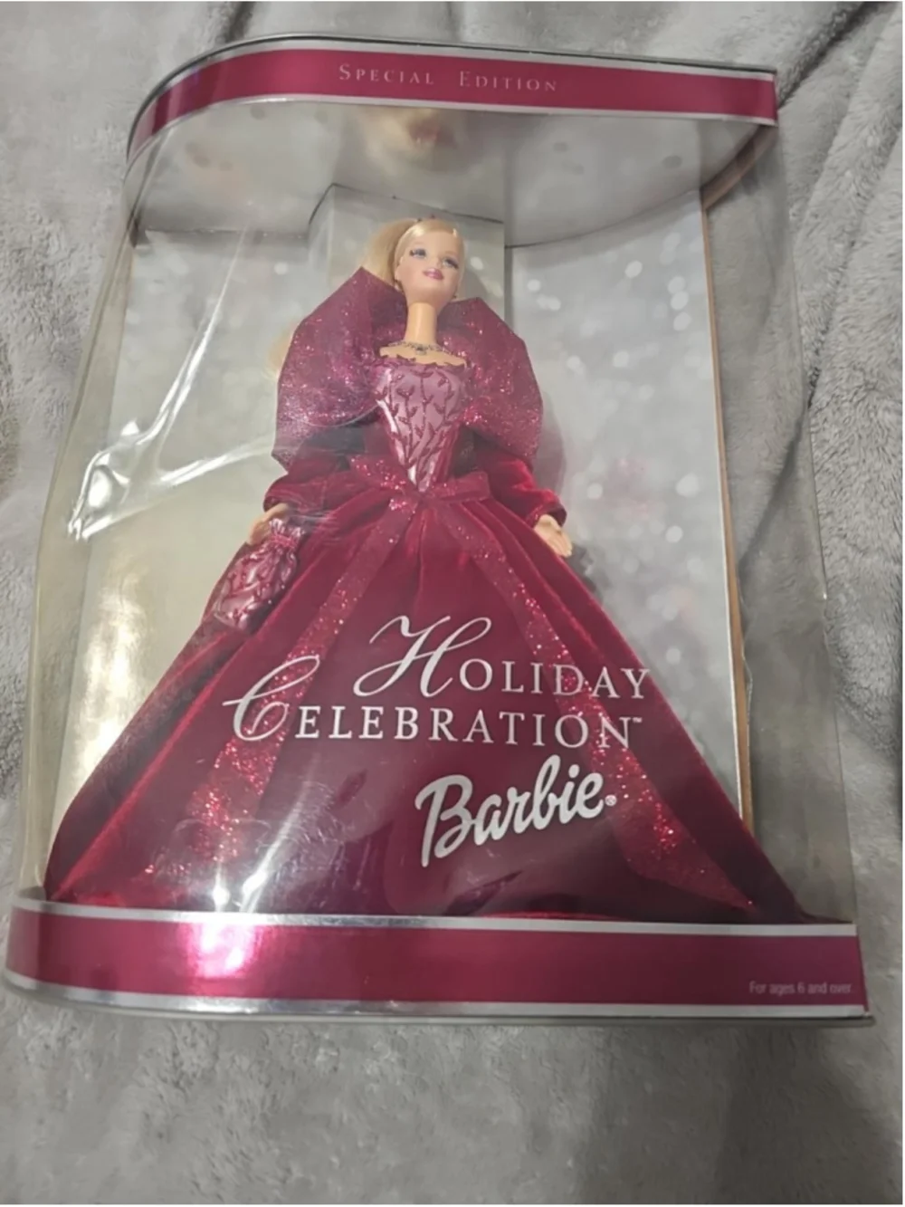 2002 Holiday Celebration Barbie Special Edition #56209 NRFB Burgundy Gown