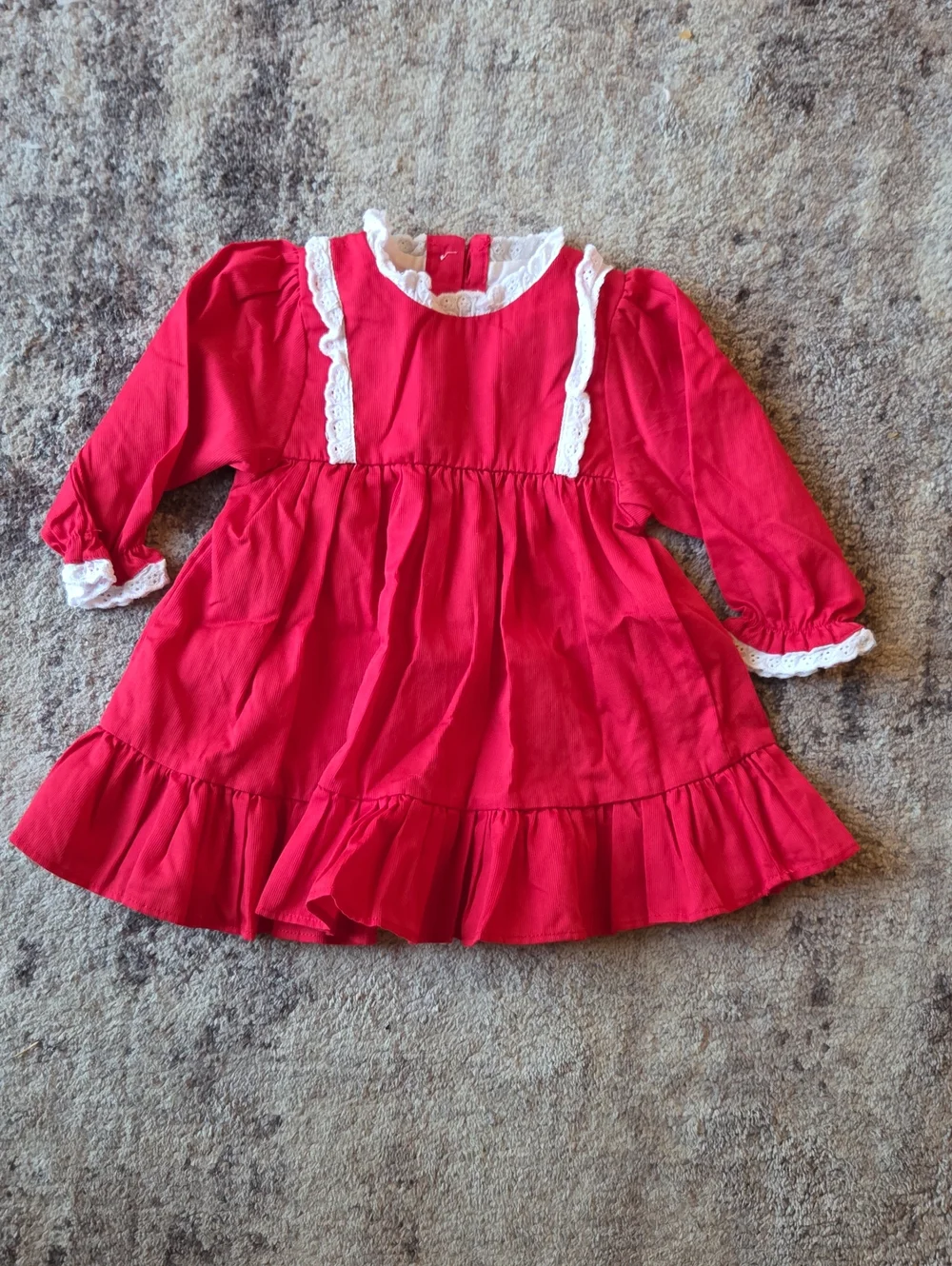 Cecil & Lou Red Dress Lace Detail Infant Size 3 Months 100% Cotton
