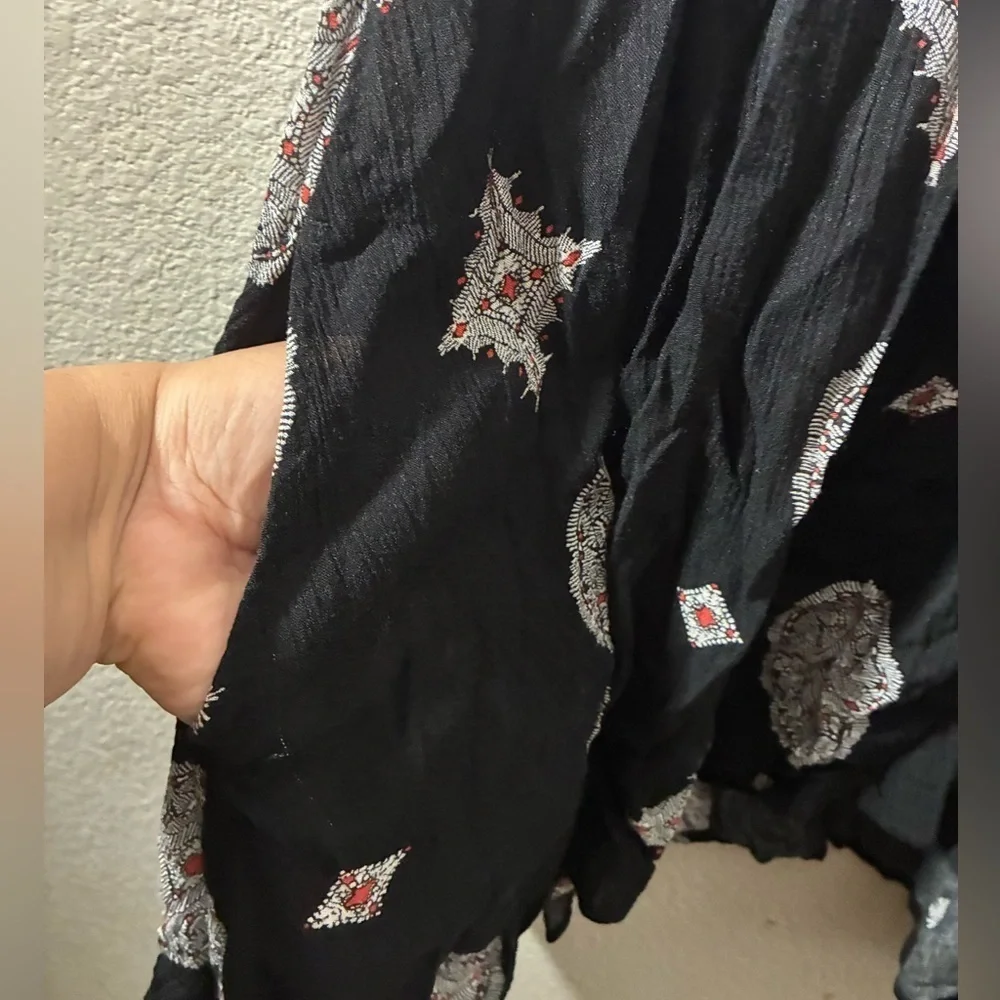 Free People Black Sleeveless Tree Swing Tunic Dress
