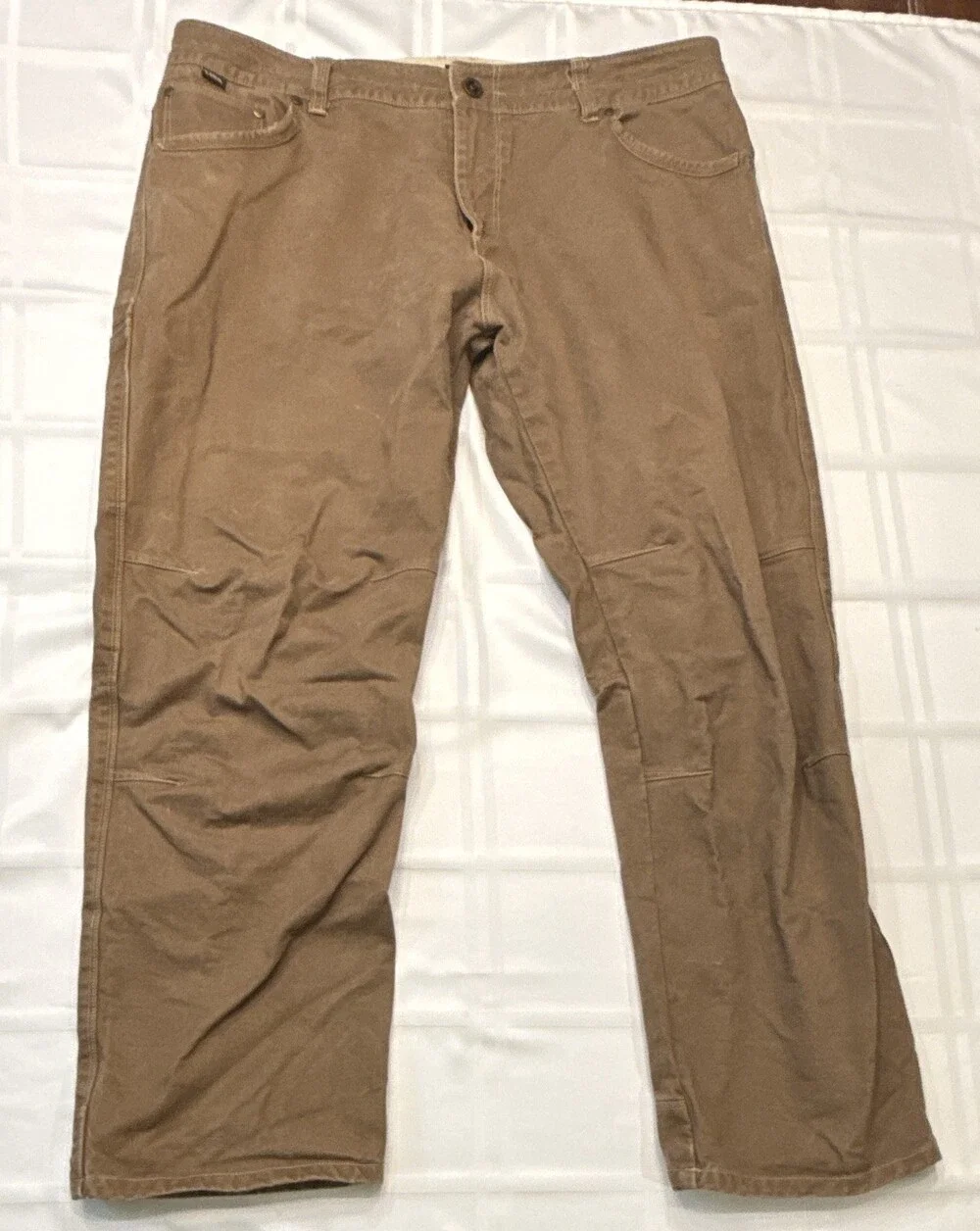 Kuhl Rydr Pants Mens 40x30 Brown Canvas Hiking Workwear Vintage Patina Dye