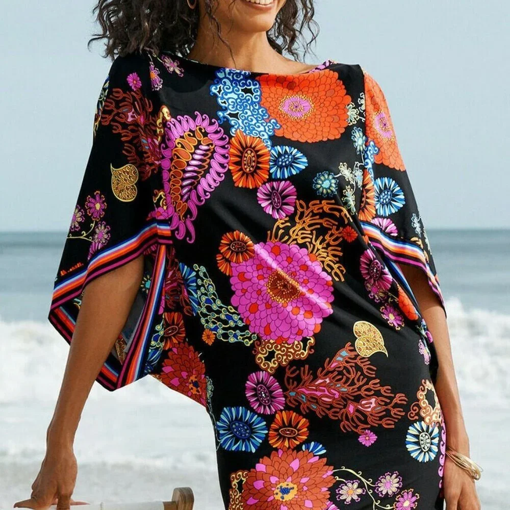 Trina Turk Electric Reef Tunic Cover up Dress