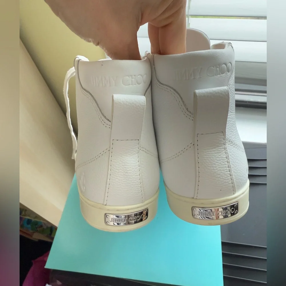 Jimmy Choo Women's Sneakers - Size 38 (Fits 7/8) - White Leather