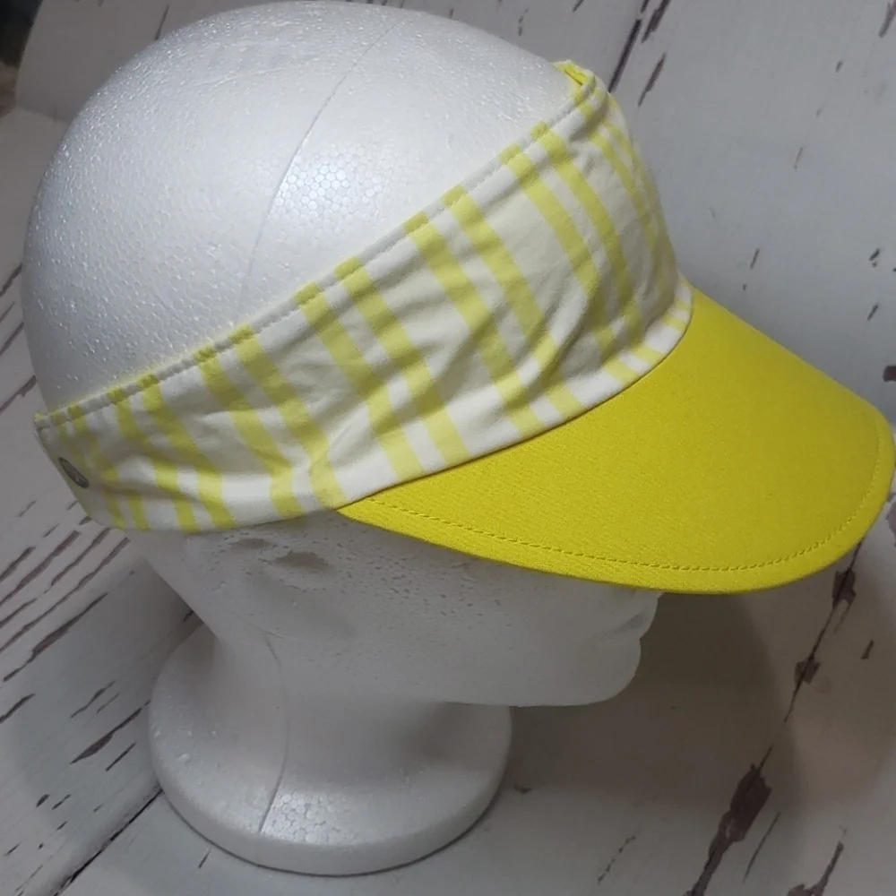 Lululemon Athletica Neon Yellow And Stripes Hat