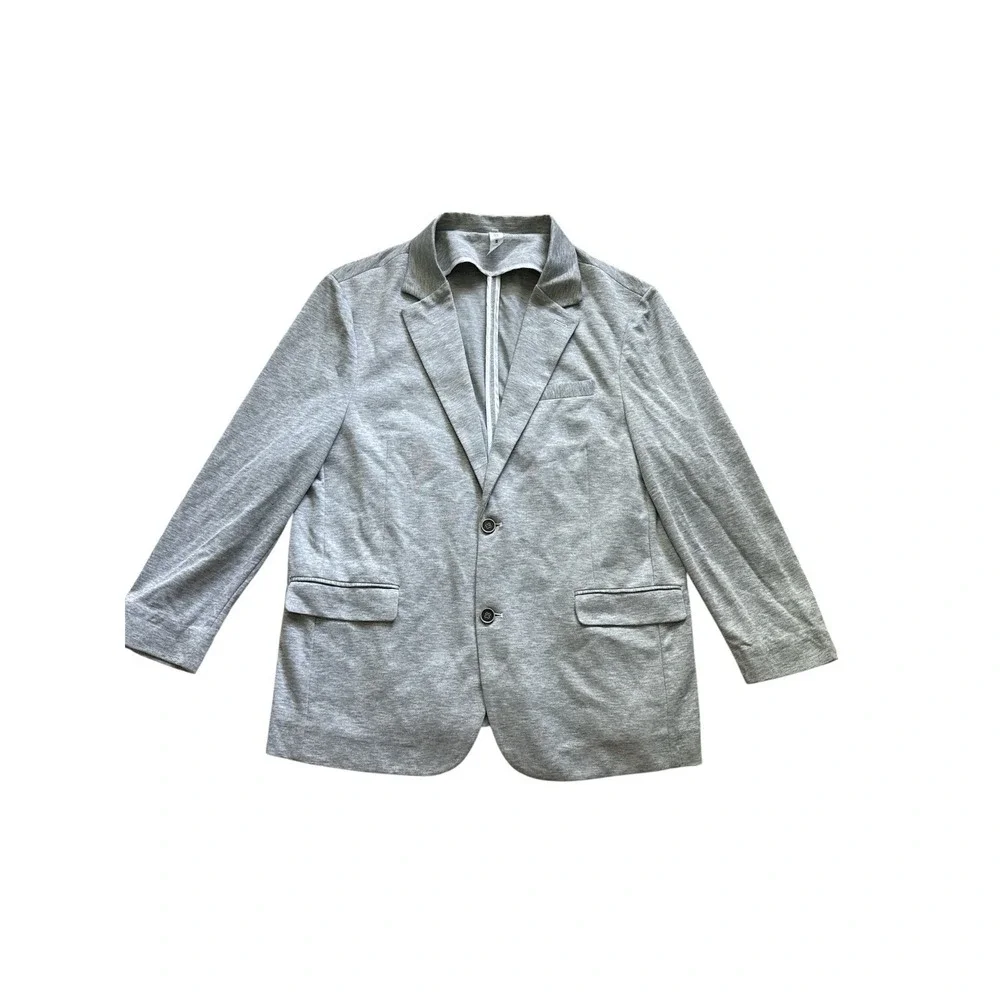 State‎ & Liberty Suit Jacket Mens 48 Gray Stretch 2 Button Casual Knit Blazer