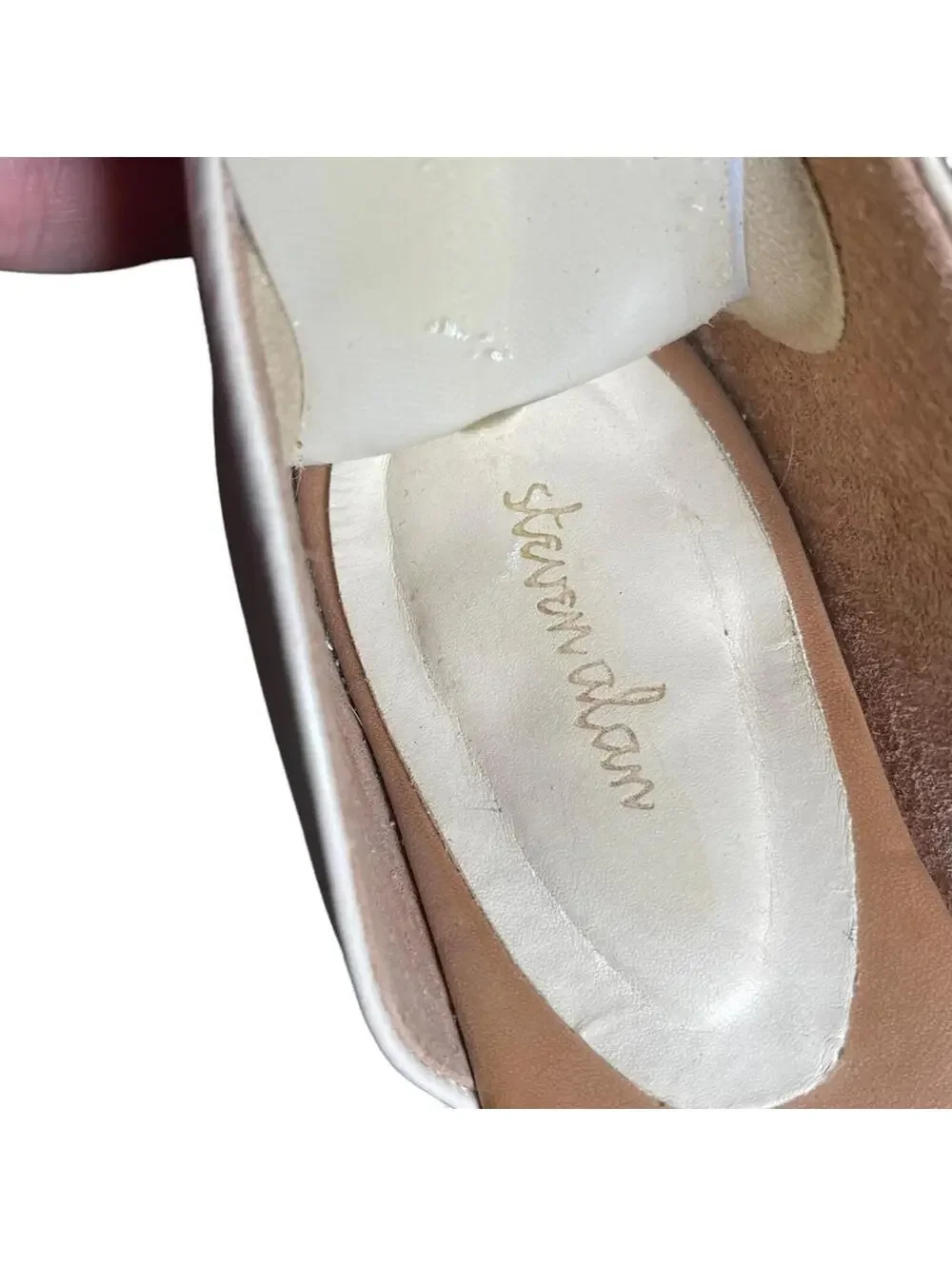 Steven Alan White Leather Wander D’Orsay Sandals Block Heel Size 8