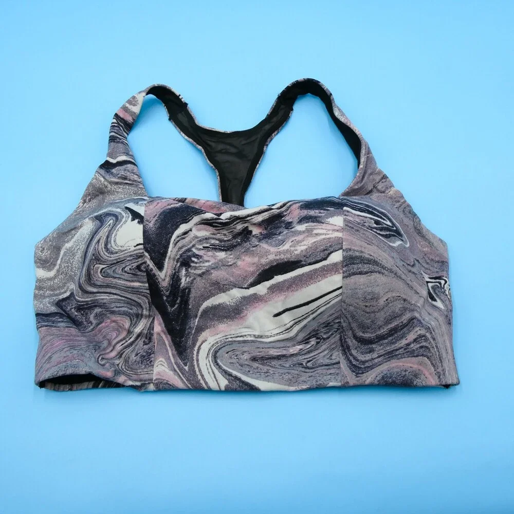 Victorias Secret Sports Bra 36DD‎ Multi Printed Square Neck Lightweight Pullover