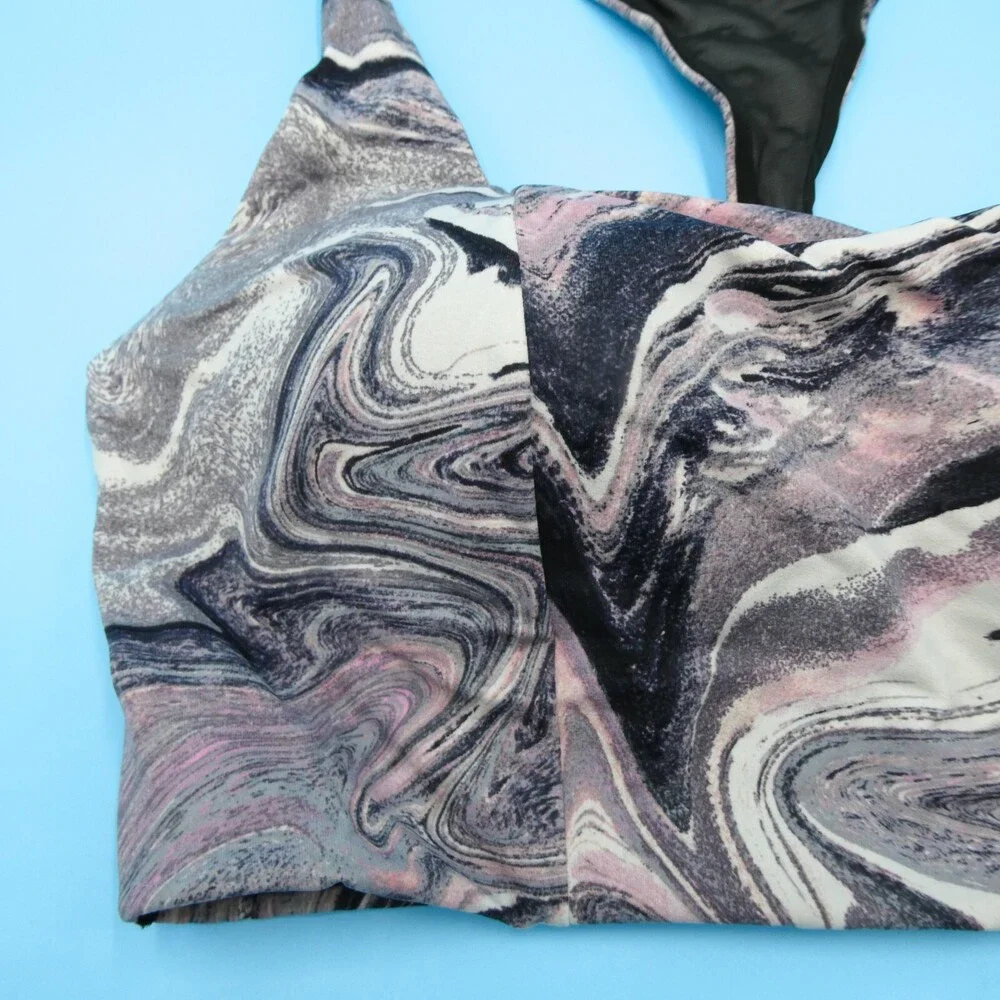 Victorias Secret Sports Bra 36DD‎ Multi Printed Square Neck Lightweight Pullover