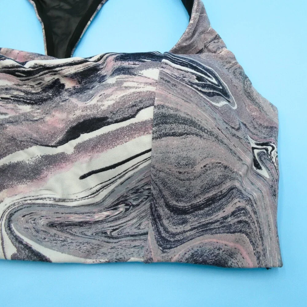 Victorias Secret Sports Bra 36DD‎ Multi Printed Square Neck Lightweight Pullover