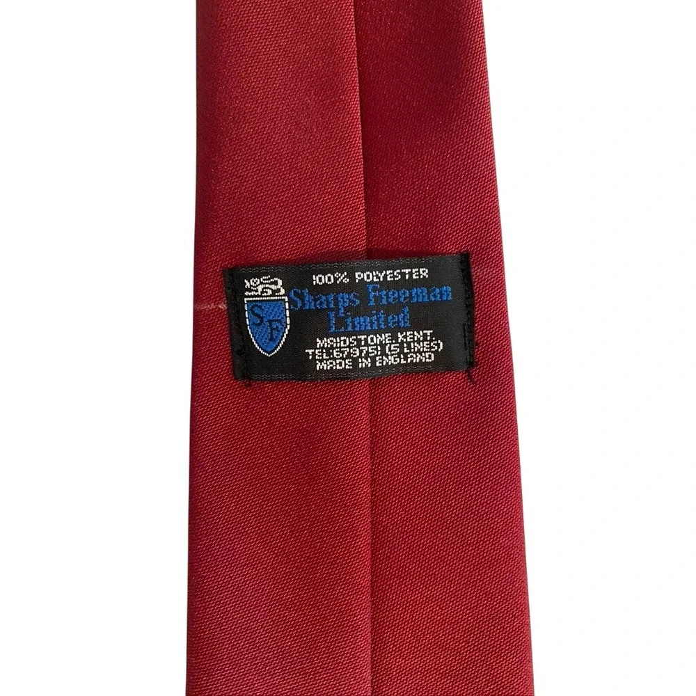 Sharps Freeman Limited Mens Burgundy Red Crested Necktie Made in England