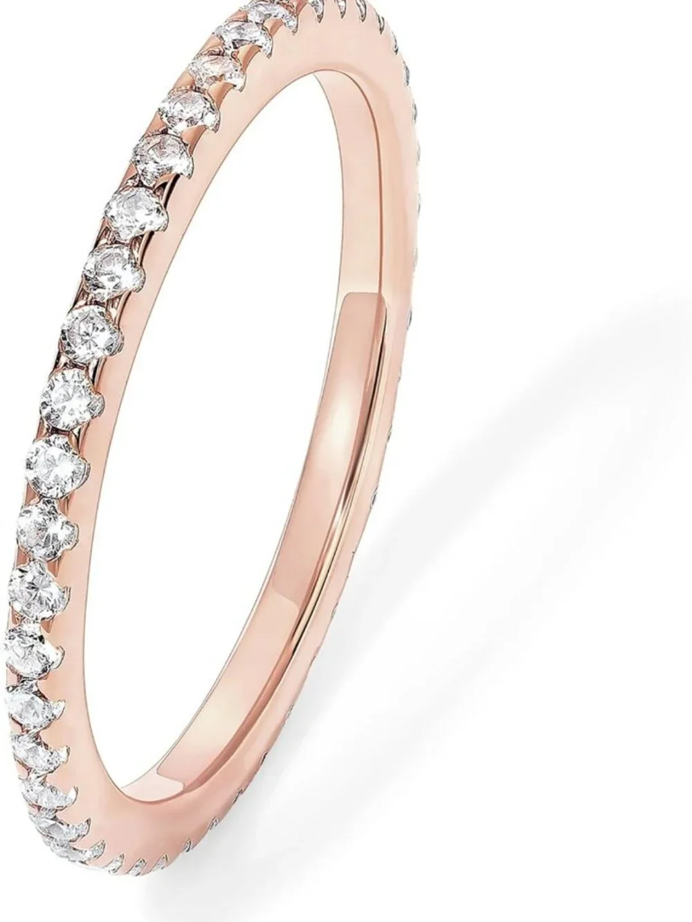 Sterling Silver Wedding Band for Women, 14K Gold Plated CZ Engagement Ring