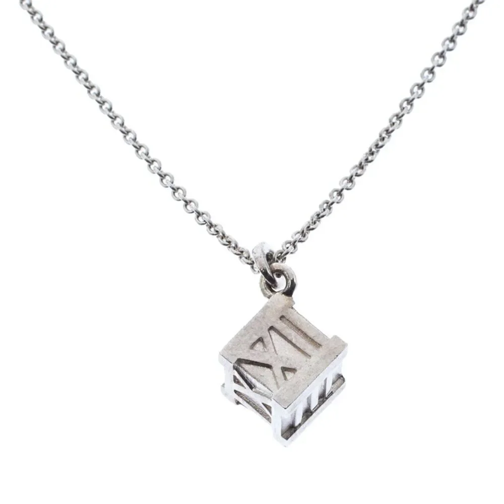 TIffany & Co. Atlas Cube Necklace - Silver
