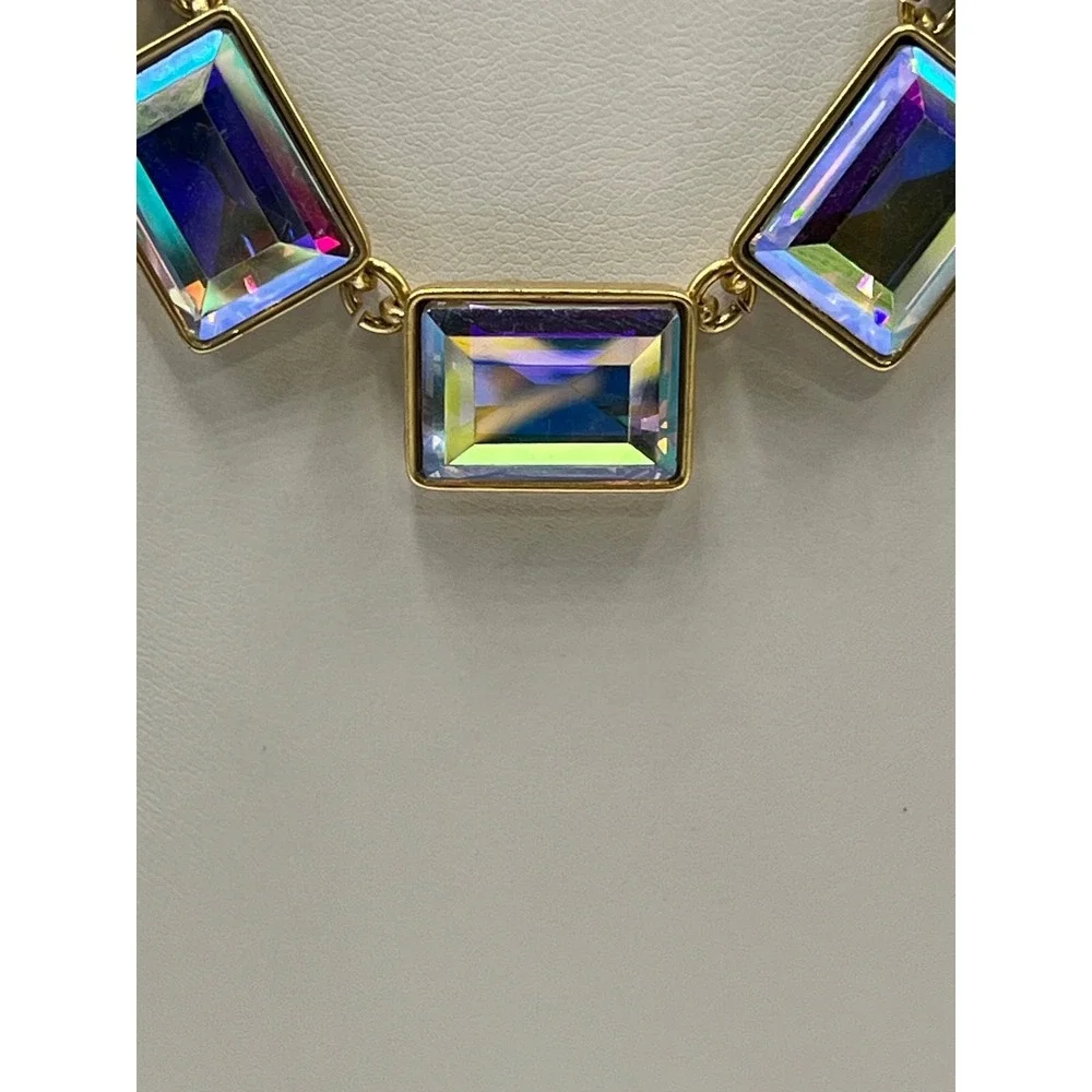 J. Crew Aurora Borealis Iridescent Rhinestone statement Necklace New‎