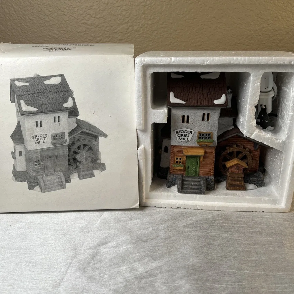 Vtg 1988 Dept 56 Alpine Village Series Stoder Grist Mill #5953 Heritage Village