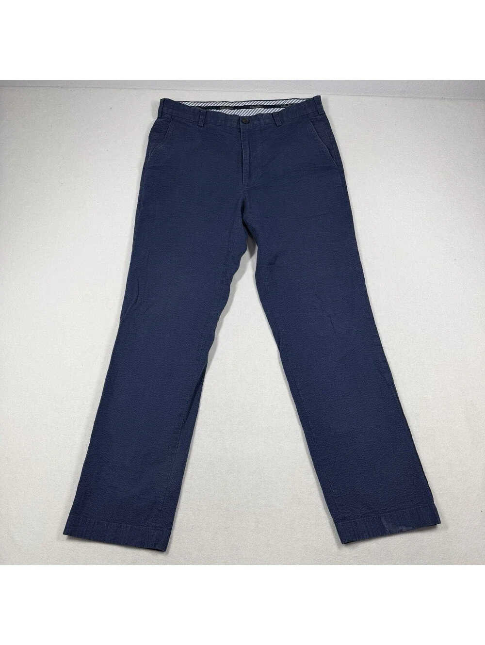 Brooks Brothers Pants Mens 34x32 Blue Genuine Seersucker Clark Chino Preppy