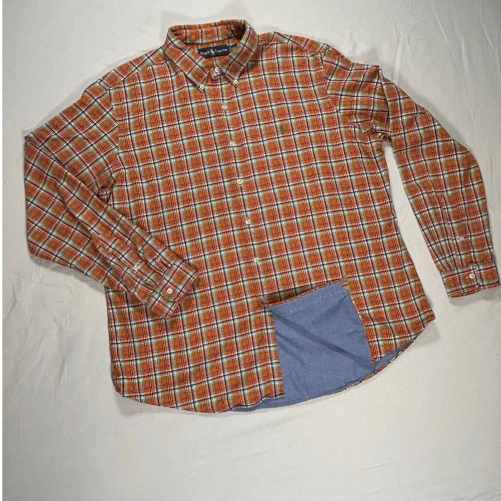Ralph Lauren Mens XXL Shirt Shacket Plaid Button Down Long Sleeve Lined‎ 2 Ply