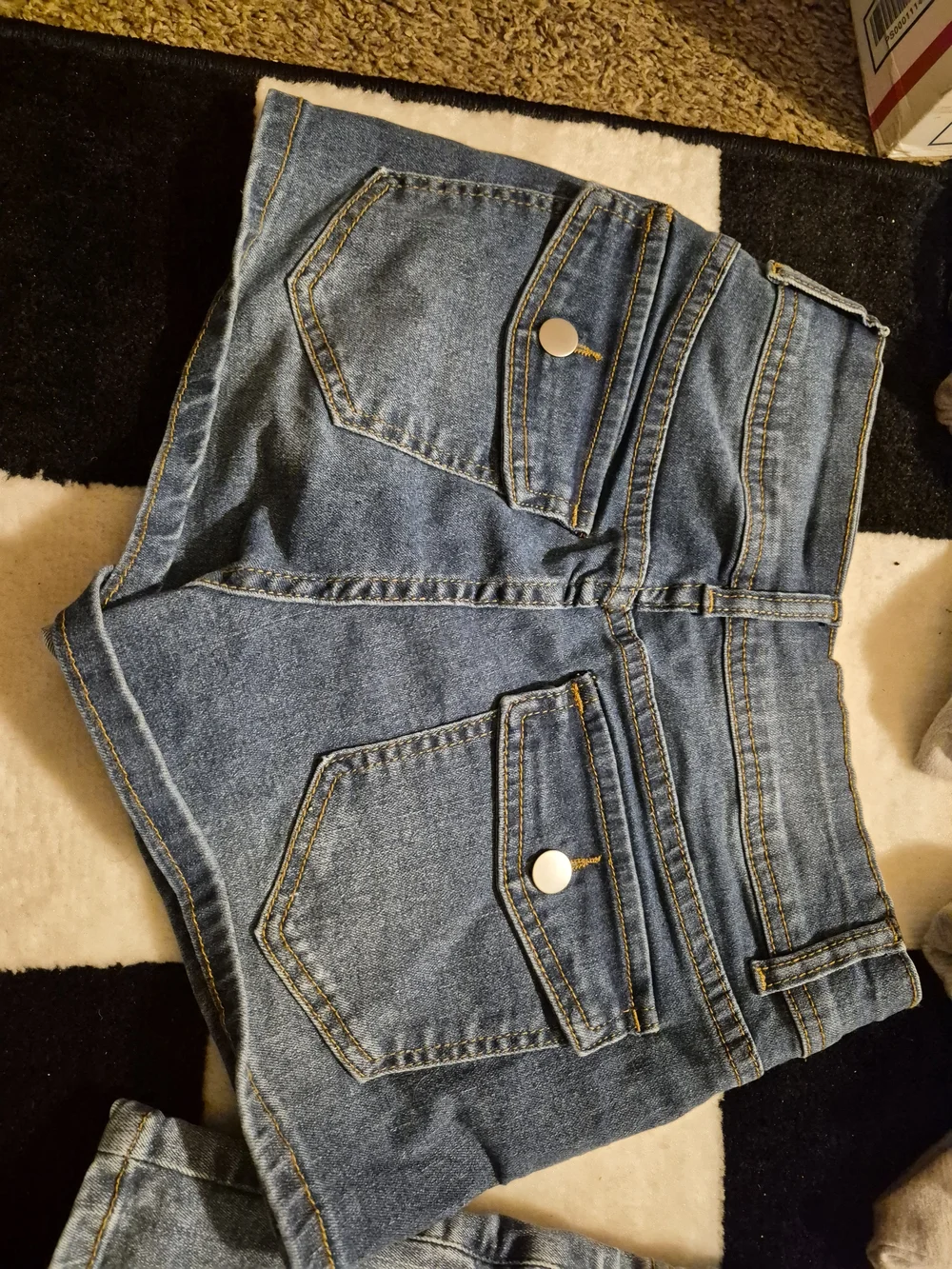 Button-Front Light Blue Denim High-Rise Women's Shorts (3 Pairs For $15)