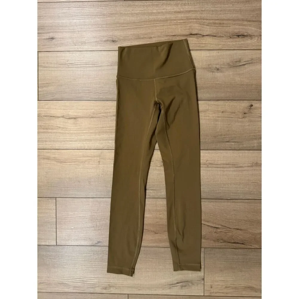 Lululemon Align High Rise Leggings pants Size‎ 2 Women's green Earthy Yoga Gym