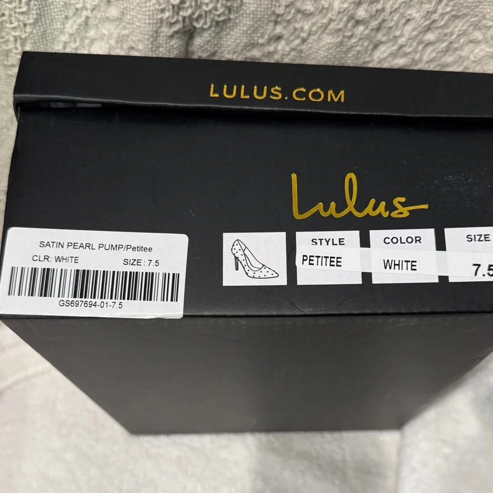 Lulu's White Pearl-Embellished Pointed Toe Stiletto Heels