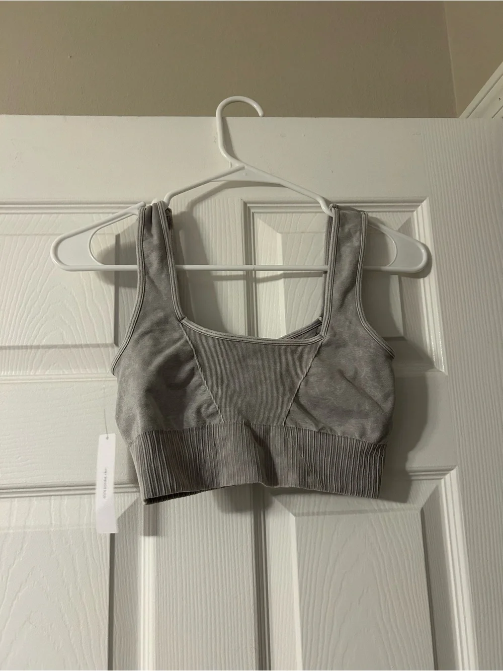Soft Ribbed Gray Sports Bralette - Everyday Support
