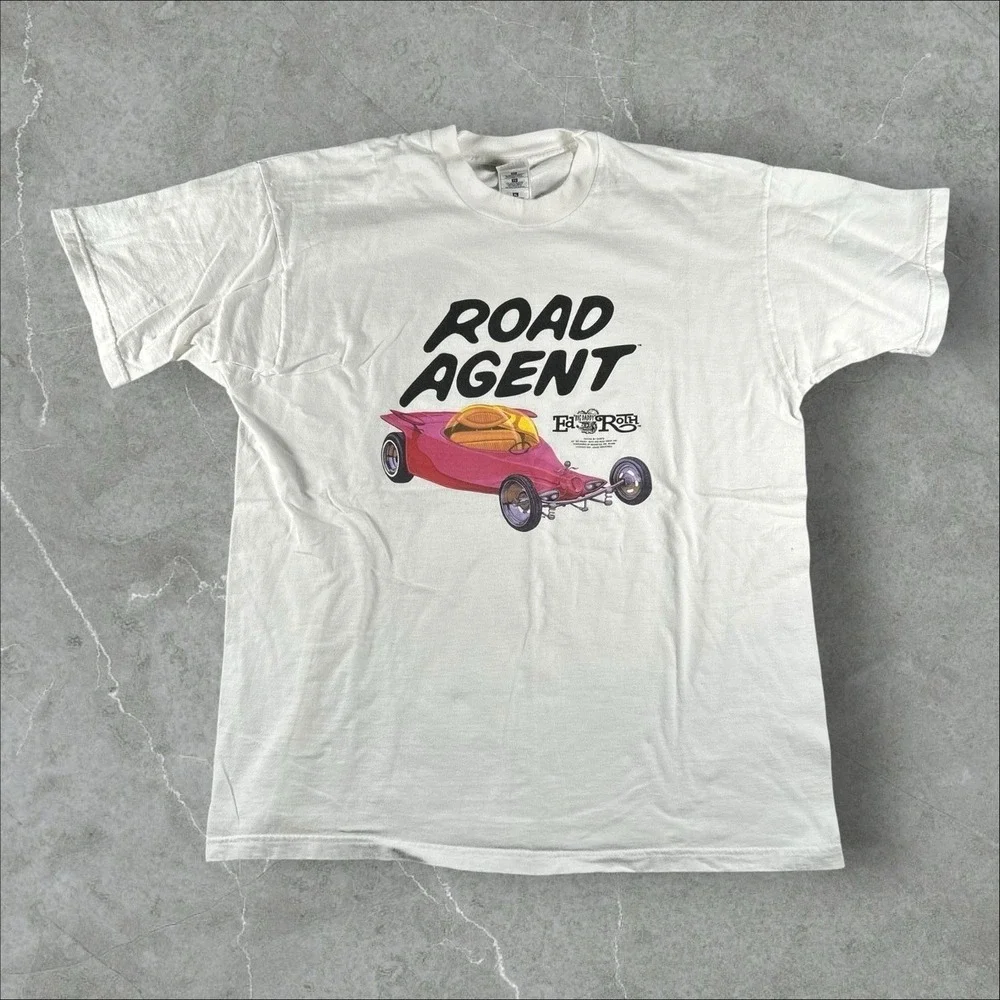 Vintage Ed Big Daddy Roth T-Shirt Mens XL White Road Agent Kustom Hot Rod 1996