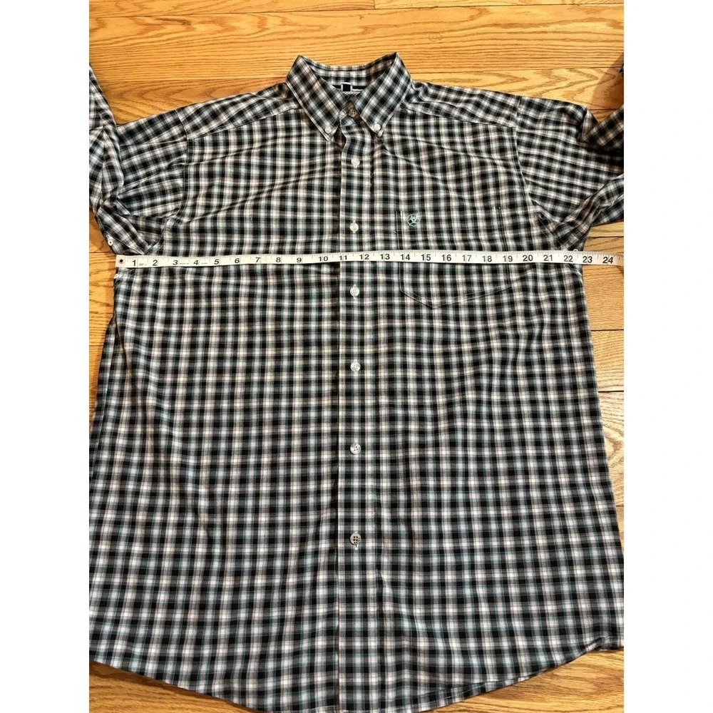 Ariat Pro Series Button Down Shirt Long Sleeve Plaid Cowboy‎ Western Wear Mens M
