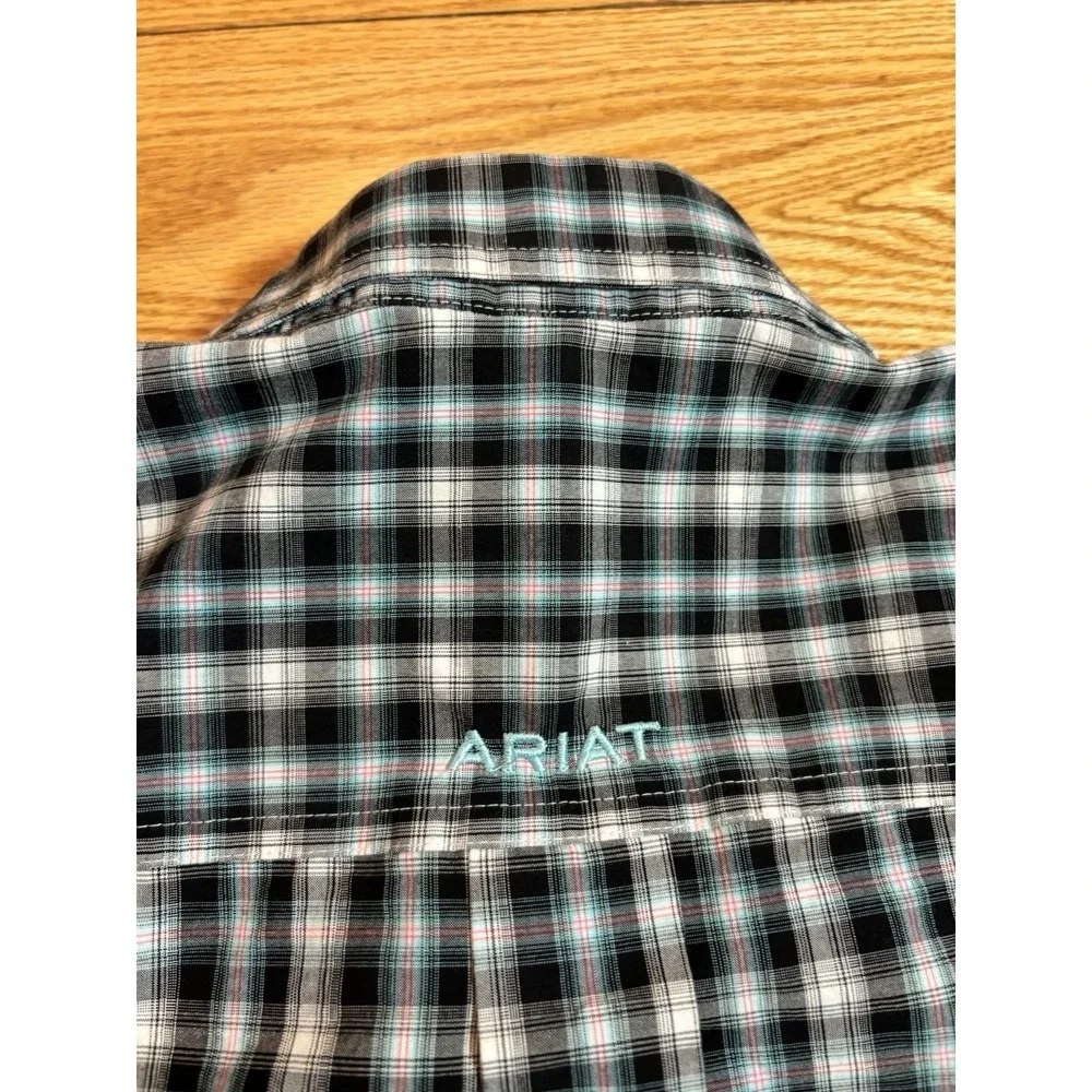 Ariat Pro Series Button Down Shirt Long Sleeve Plaid Cowboy‎ Western Wear Mens M