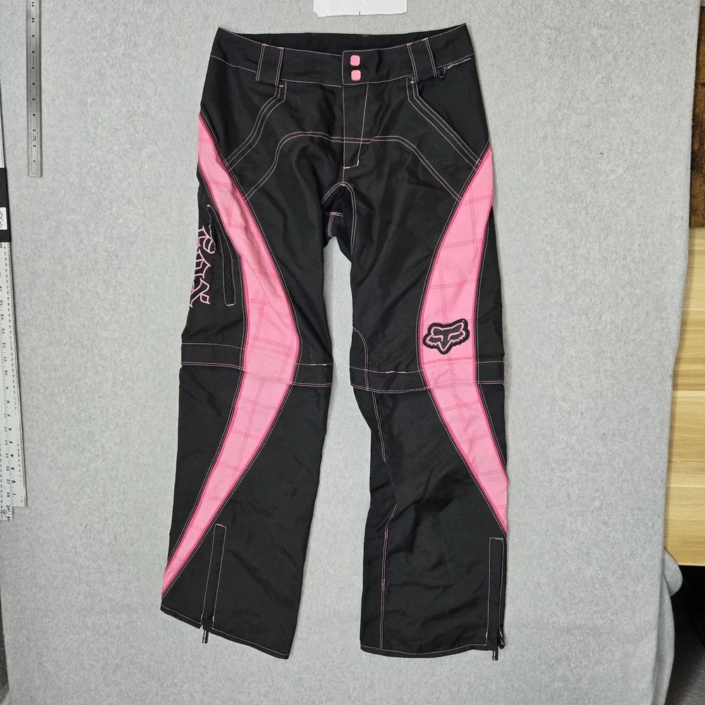 Fox Racing Women Pants 9/10 Black Leather Polyester Switch Motocross Dirt Bike